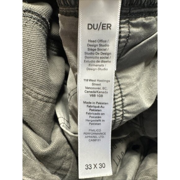 Du/er Mens 33x30 Green Gray Denim Jeans N2X Slim Stretch - Picture 10 of 10